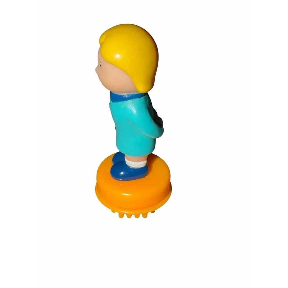 Vintage Battat Bristle Block Blonde Girl Figure Blue Dress Replacement Toy